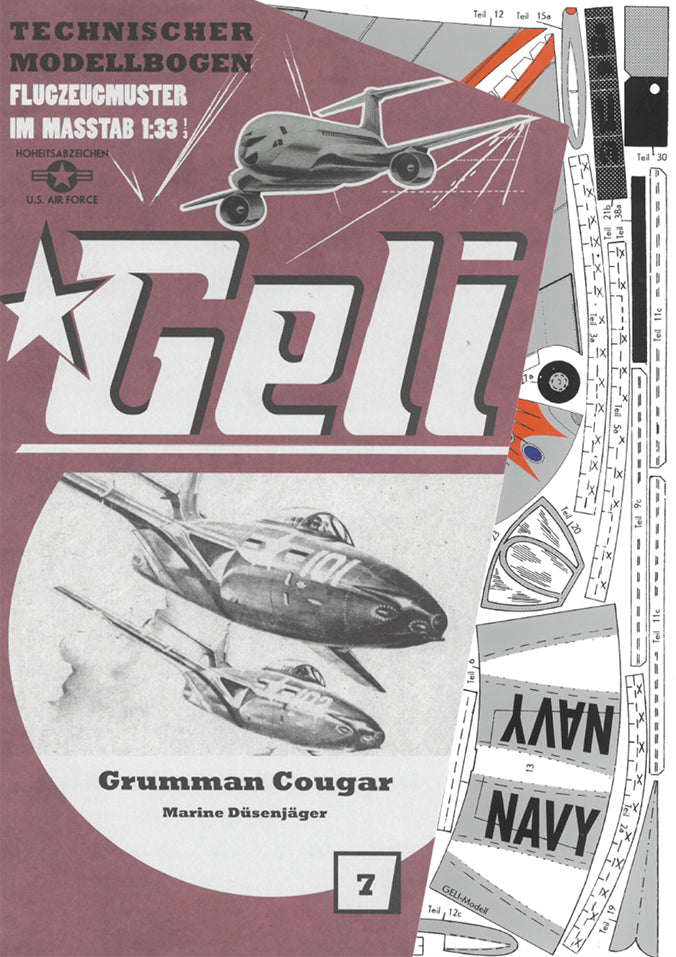 Grumman Cougar F9F Marine Düsenjäger   Geli