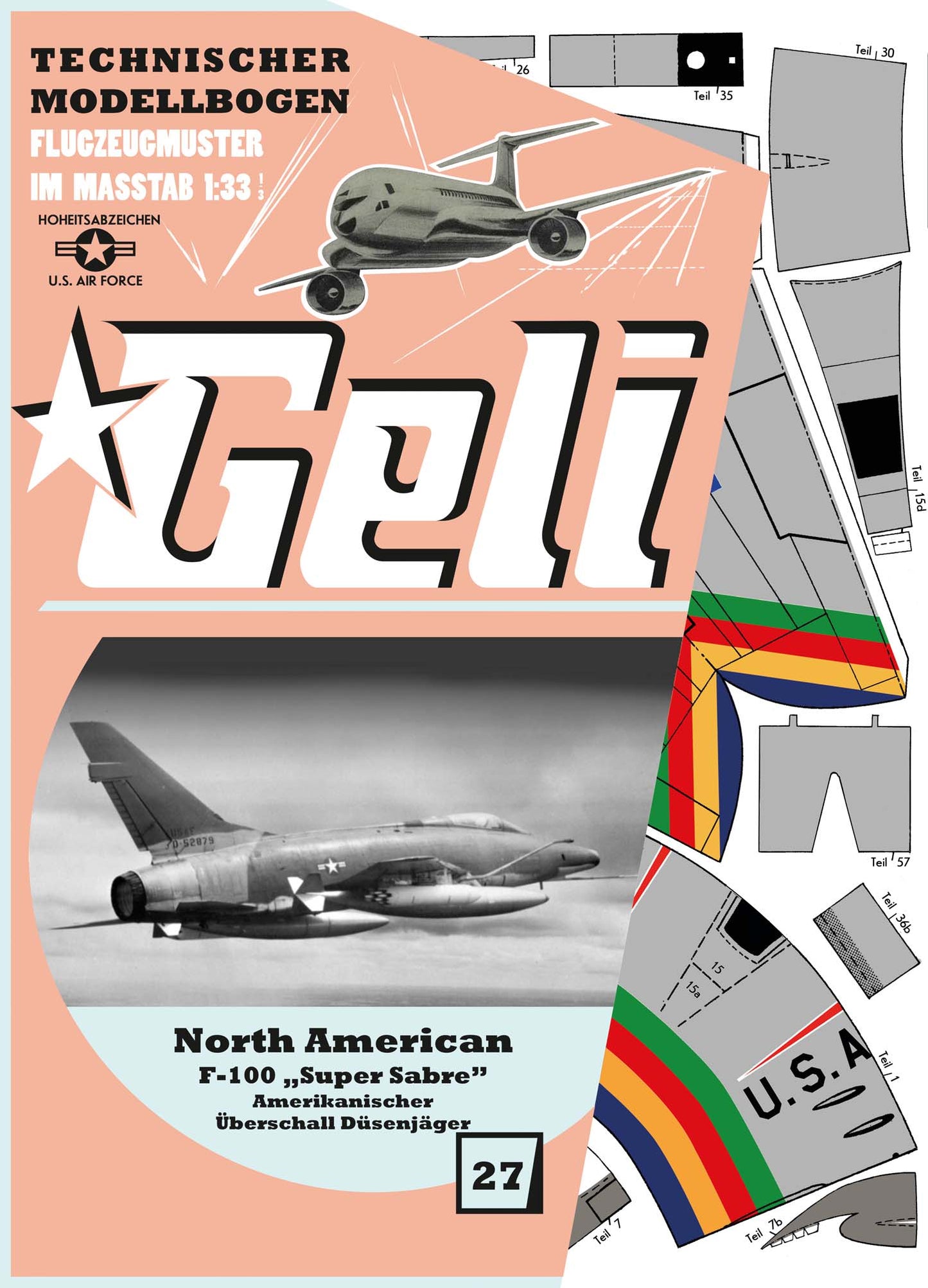 North American F-100 Super Sabre Kampfflugzeug Geli