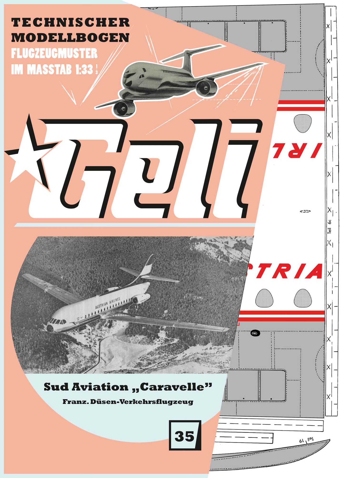 Sud Aviation "Caravelle" franz. Verkehrsflugzeug Geli