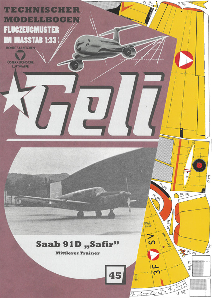 Saab 91D "Safir" mittlerer Trainer Geli