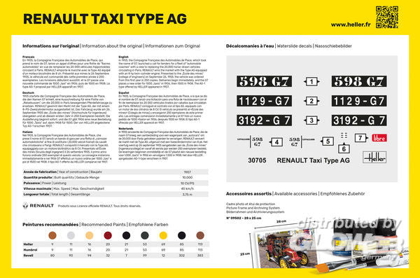 Renault Taxi Type AG, Heller, Standmodell, 1:24