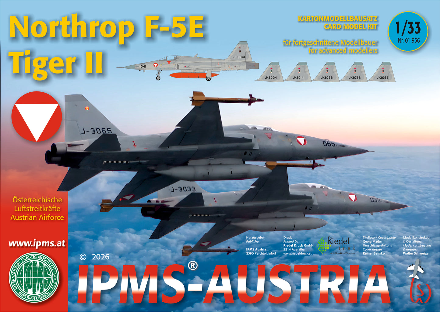 Northrop F-5E Tiger II "Bundesheer" Kartonmodell, 1:33 1/3, IPMS