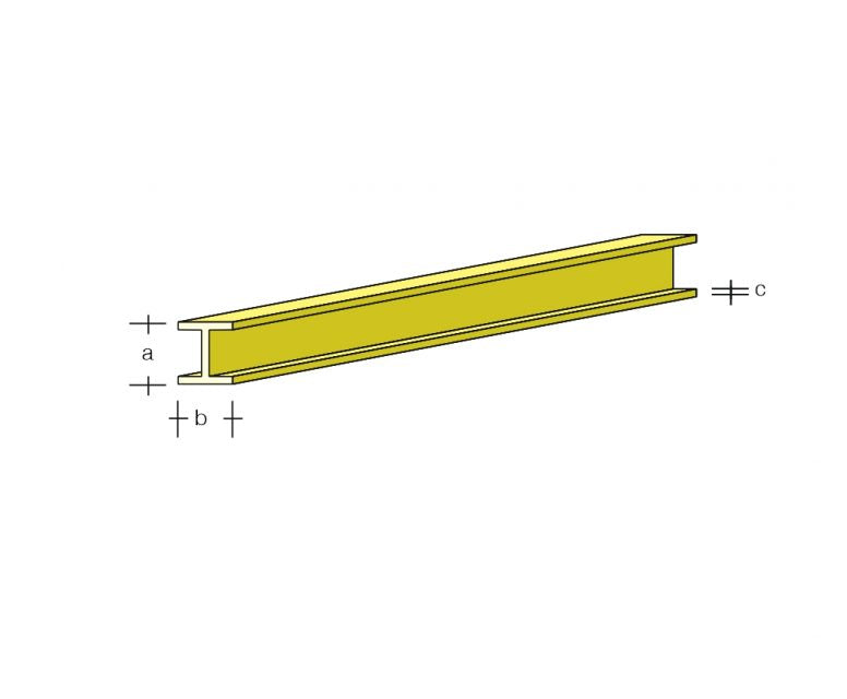 H-Profil 1.5x1.5 x1000 mm Messing