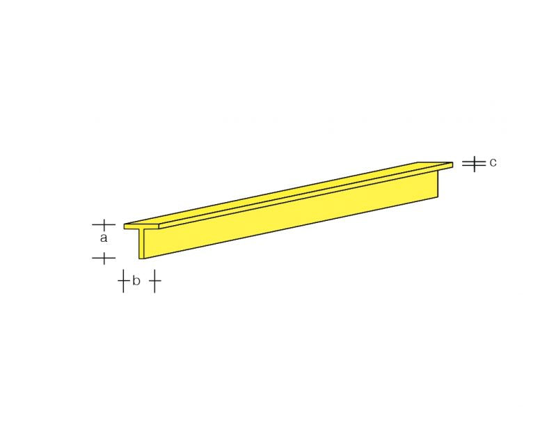 T-Profil 1.5 x 1.5 x 1000 mm Messing