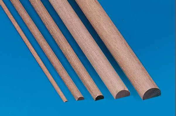 Halbrundstab 3 x 1,5 x 1000 mm Nuss