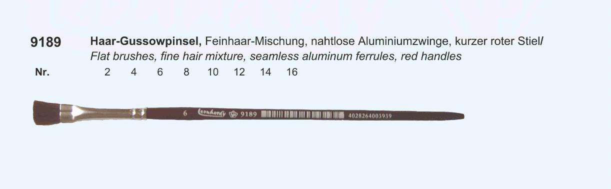 Flacher Haarpinsel 12 mm breit