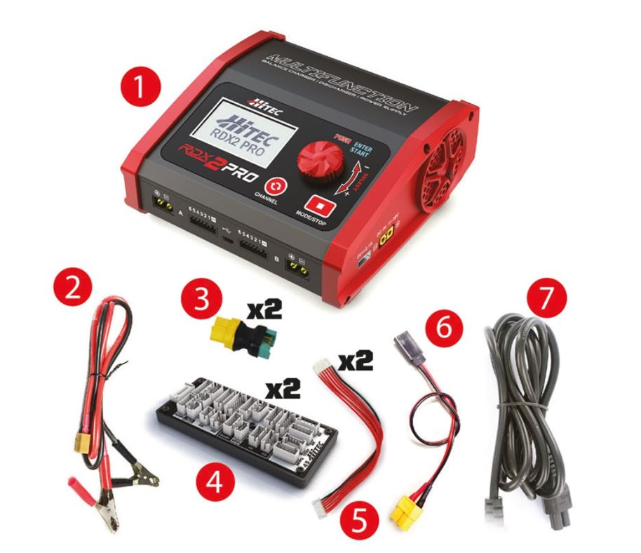 HiTEC Multicharger RDX 2 PRO Duo Charger 12V / 230V