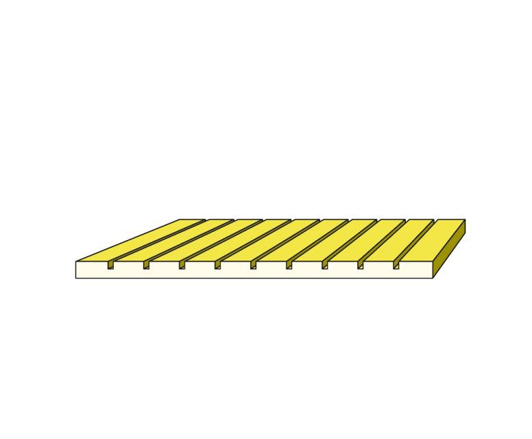 Nutbrett 2mm  Abstand, 1000 x 100 x 2 mm
