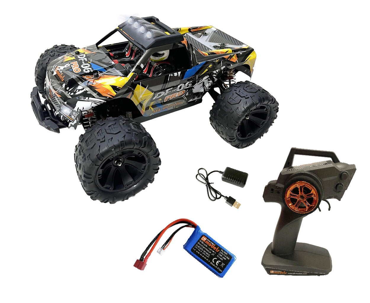 DF06 PRO Brushless 4WD Truck mit Gyro + Fernsteuerung, 1:14, RTR Spritzwassergeschützt
