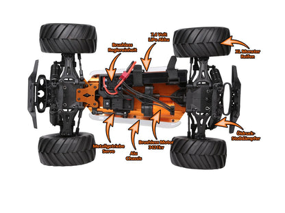 DF-Models HotStrike Chassis mit Brushless-Motor, Regler, LiPo-Akku und Öldruck-Stoßdämpfern