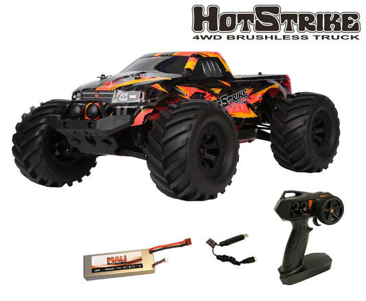 DF-Models HotStrike RC-Car 1:10 mit Fernsteuerung, Akku und USB-Ladekabel
