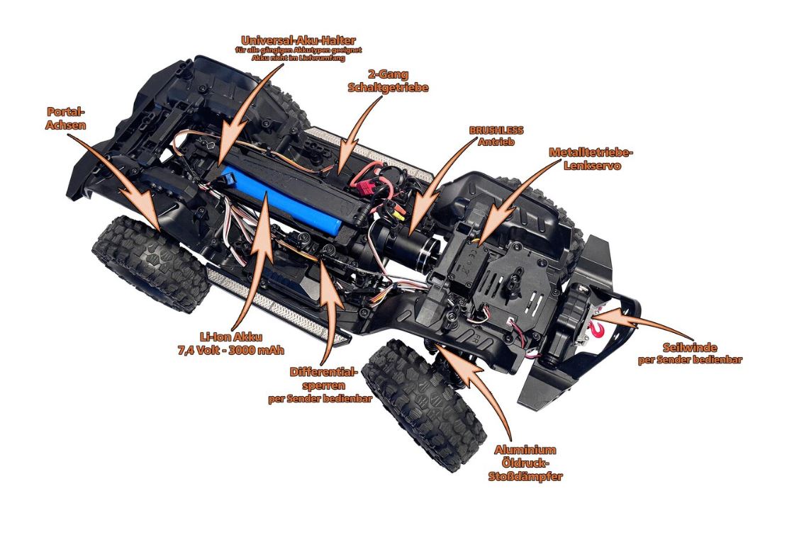 DF-4S Pro Crawler, rot, Brushless mit Fernsteuerung RTR