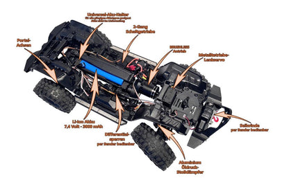 DF-4S Pro Crawler, rot, Brushless mit Fernsteuerung RTR