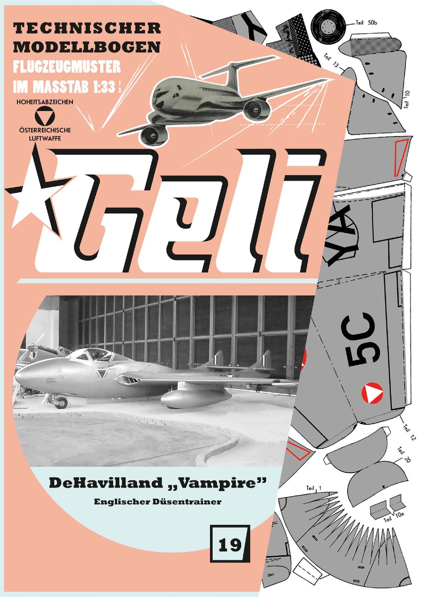 DeHavilland "Vampire" einstrahliges Jagdflugzeug      Geli
