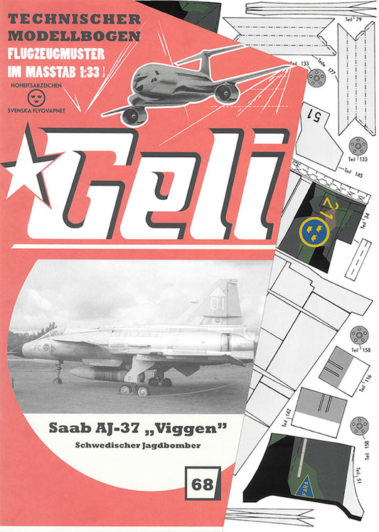 Saab AJ-37 "Viggen"  Schwedischer Jagdbomber                    Geli
