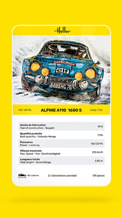 Alpine A110 1600 S, Heller, Standmodell, 1:24