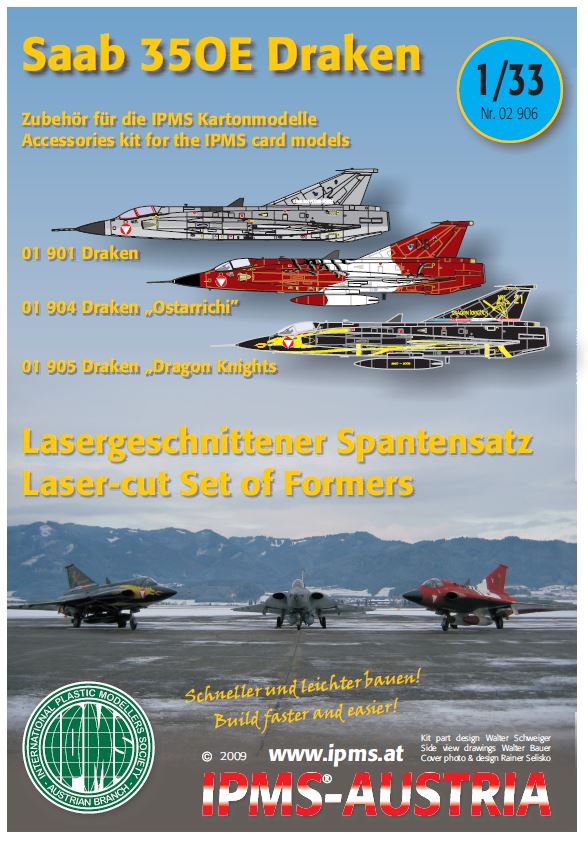 Saab 35OE "Draken" Spantensatz für Kartonmodell, 1:33 1/3, IPMS