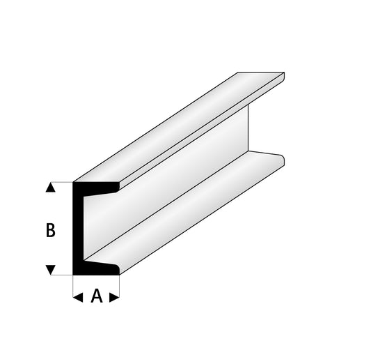 U - Profil  2,5 x 5,0 x 1000 mm        Kunststoff