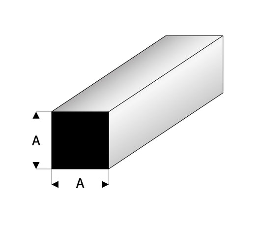 Vierkantstab  2,5 x 2,5 x 1000 mm   Kunststoff