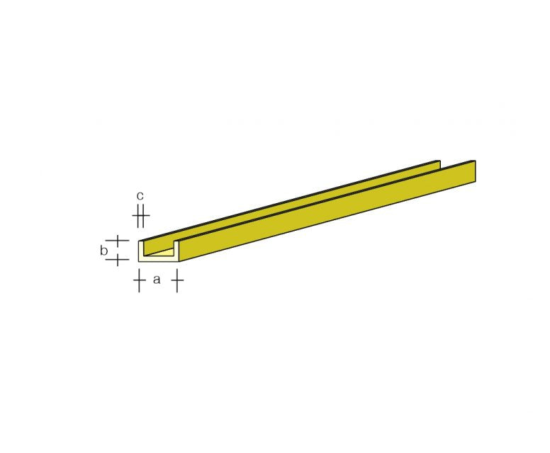 U-Profil 1 x 1.5 x 305 mm Messing