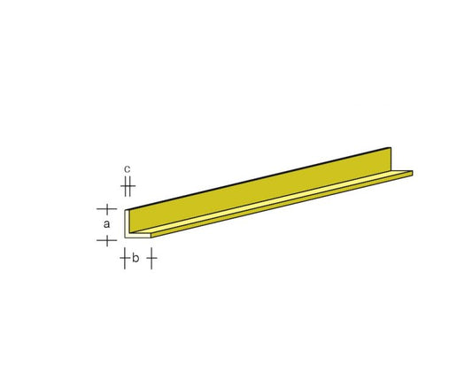Winkel-Profil 2.5x2.5 x 1000 mm   Messing
