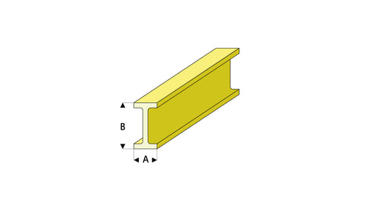 I-Profil 2 x 1 x 305 mm Messing