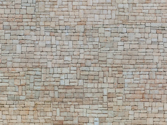 3D-Kartonplatte “Kalksteinmauer”, Beige, Bunt, 250 x 125 mm