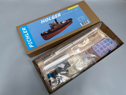 Pichler Holger RC-Dampfschlepper, geöffneter Bausatzkarton