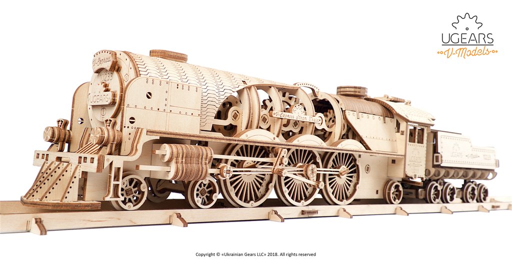 Lokomotive V-Express mit Tender              UGears